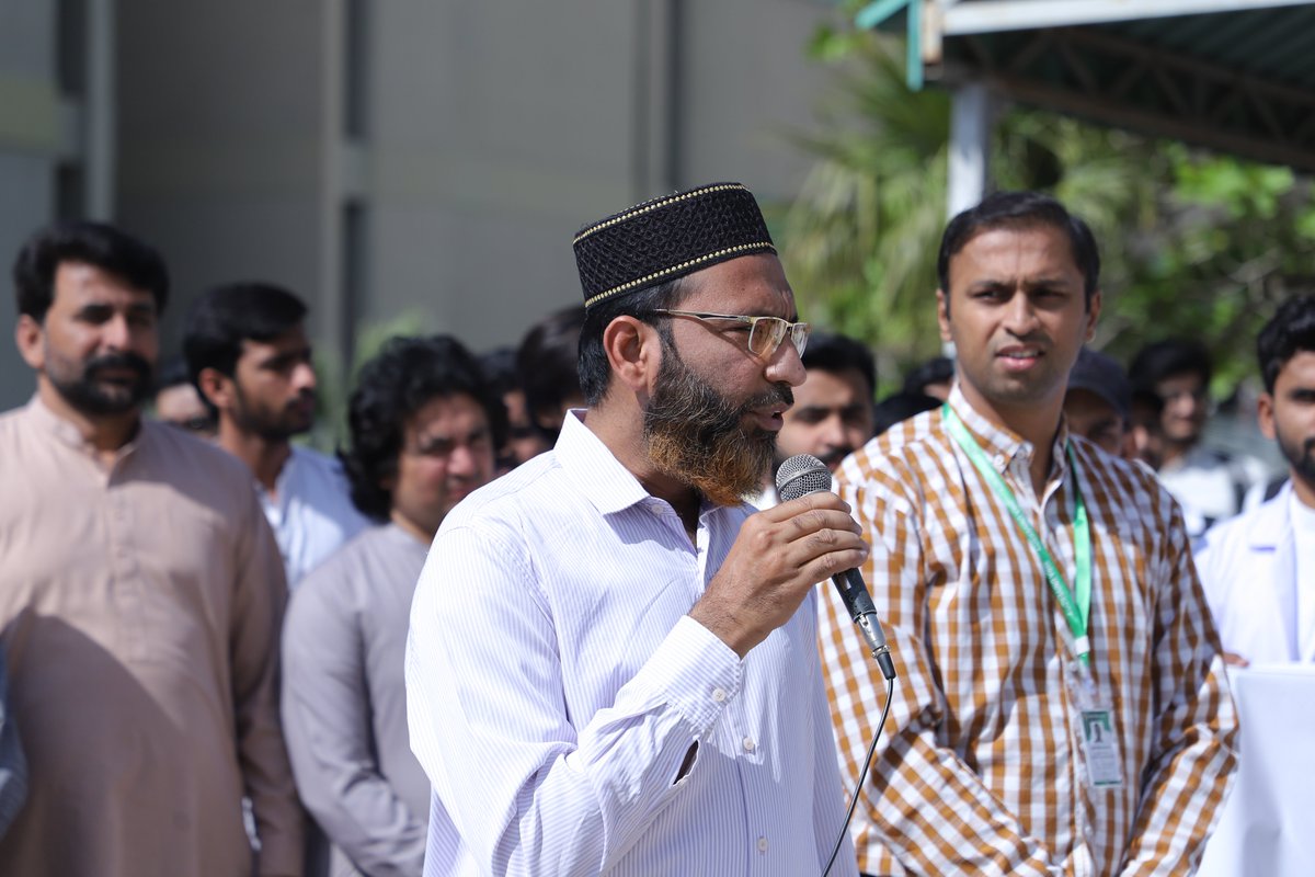IU_Org's tweet photo. AWARENESS RALLY WAS HELD IN ISRA UNIVERSITY ON “YOUM-E-TAHAFFUZ-E-NAMOOS-E-RISALAT (PEACE BE UPON HIM)”

Hyderabad, March 15, 2024: Like the entire country, an awareness rally was organized in Isra University Hyderabad on the importance of TAHAFFUZ-E-NAMOOS-E-RISALAT (Peace be upon him), which was led by Vice Chancellor of Isra University, Dr. Ahmed Waliullah Kazi. The purpose of celebrating the Day of Protection of the Holy Prophet (Peace be upon him) was so that we Muslims could send a clear message to the world that we will not tolerate any negligence on the protection of the Holy Prophet (Peace be upon him).

Addressing the rally, Vice Chancellor of Isra University Dr. Ahmed Waliullah Kazi said that we stand side by side with the Muslim Ummah that has stood up for the support of the Prophet and the protection of the Holy Prophet (Peace be upon him). And today we want to make it clear with this message that we are a living nation.

He further emphasized that a Muslim could tolerate everything, but he cannot tolerate insolence in the honor of Hazat Mustafa Mustafa (peace be upon him) and it is the duty of all of us Muslims to raise our voice for the protection of the Holy Prophet (peace be upon him) and for our true ummah and being Muslims. The Vice Chancellor Dr. Ahmed Waliullah Kazi said that we will organize more information seminars of this kind on the protection of the Holy Prophet (peace be upon him). In which personalities from different walks of life will participate. So that the students can highlight the importance of TAHAFFUZ-E-NAMOOS-E-RISALAT (Peace be upon him).

A large number of students, teachers, officers and other staff of Isra University and Hospital participated in the rally. While the rally was started by reciting blessings on the Holy Prophet (Peace be upon him).

Spokesman 
Isra University