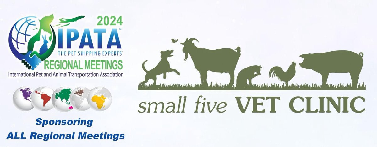 SMALLFIVEVET's tweet image. We are official sponsors for all IPATA @petshipexperts Regional Meetings for LATIN AMERICA LAM, NORTH AMERICA NAM and the MIDDLE EAST AFRICA MEA regions. #petrelocationkenya #internationalpetshipping #petmover #animalhospitallife