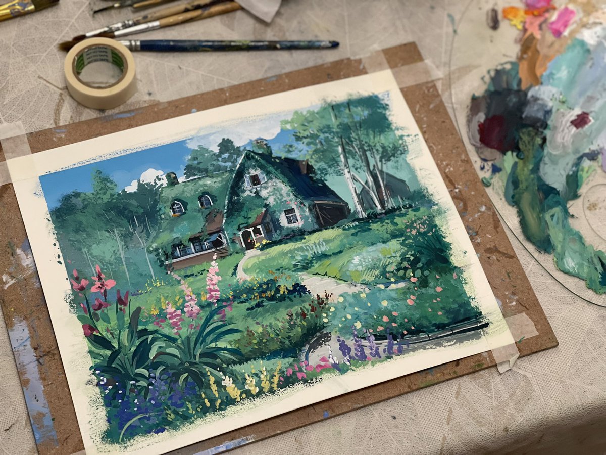 Maybear_'s tweet photo. วันนี้ออกมาสอนเวิร์คช้อป จิบลิ  สามชม. ก้เสดทันอยุ่นะนี่ 🍃✨ https://t.co/4JxLr3M0BM