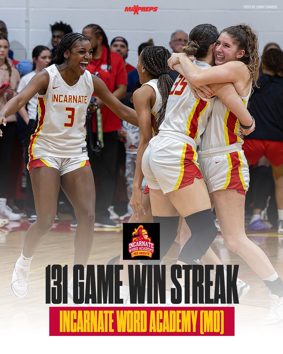 No. 13 Incarnate Word Academy (MO) grabs 131st straight victory &amp; claims seventh consecutive state title under mantra 'Win for Dan'. 🙌 <a href="/iwa_hoops/">Incarnate Basketball</a> 

✍️: maxpreps.com/news/EsRRmZSs8…