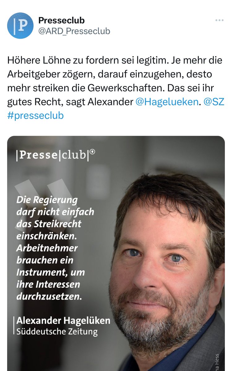 Freue mich auf die Diskussion heute mittag im ARD #Presseclub #Streik #Bahn