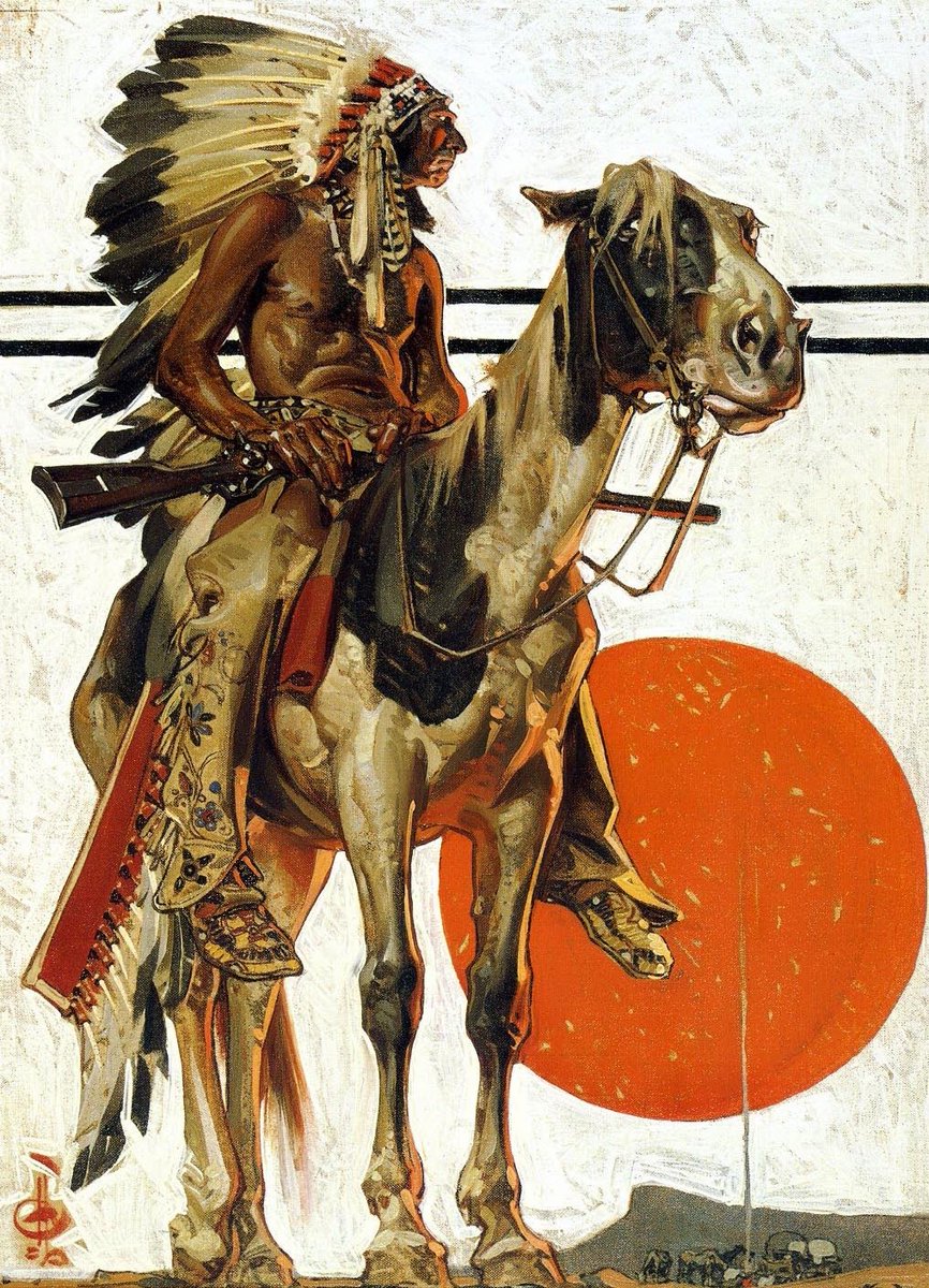 #OTD in 1923
👇🧵
Artwork by J. C. Leyendecker (1874-1951) for the cover of The Saturday Evening Post for March 17, 1923
#illustration #illustrationart #illustrationartists #JCLeyendecker #nativeamerican #americanindian #settlers #wagontrain