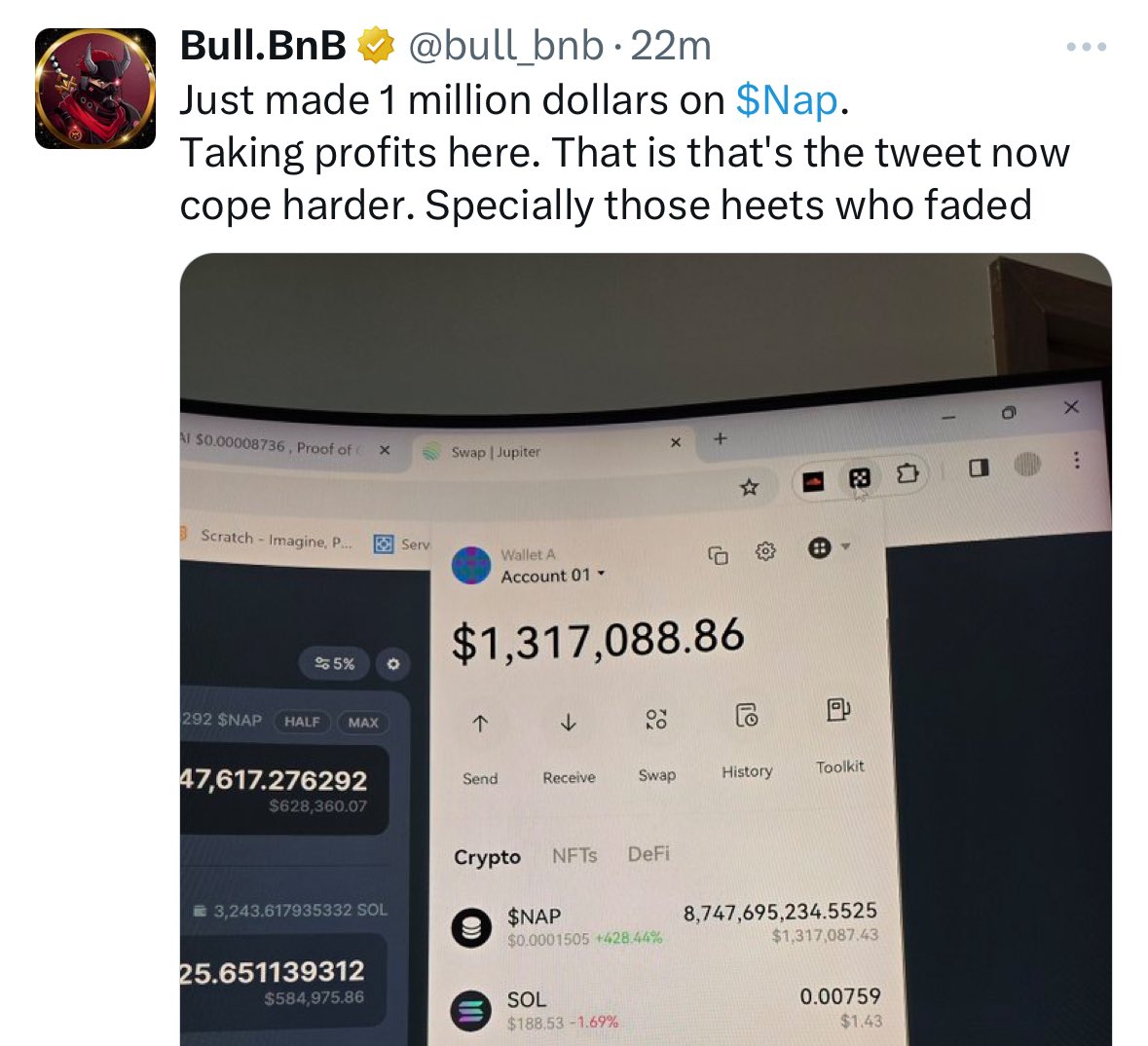 BRO MADE $1 MILLION ON $NAP 😳