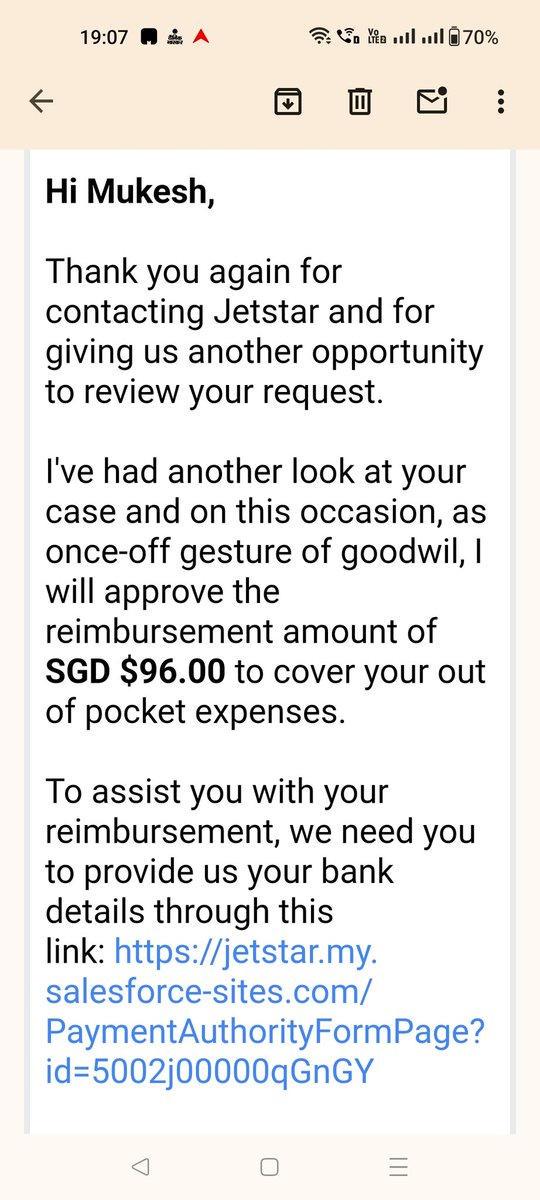My reimbursement amount still not credited in my account please check as per screen shot...