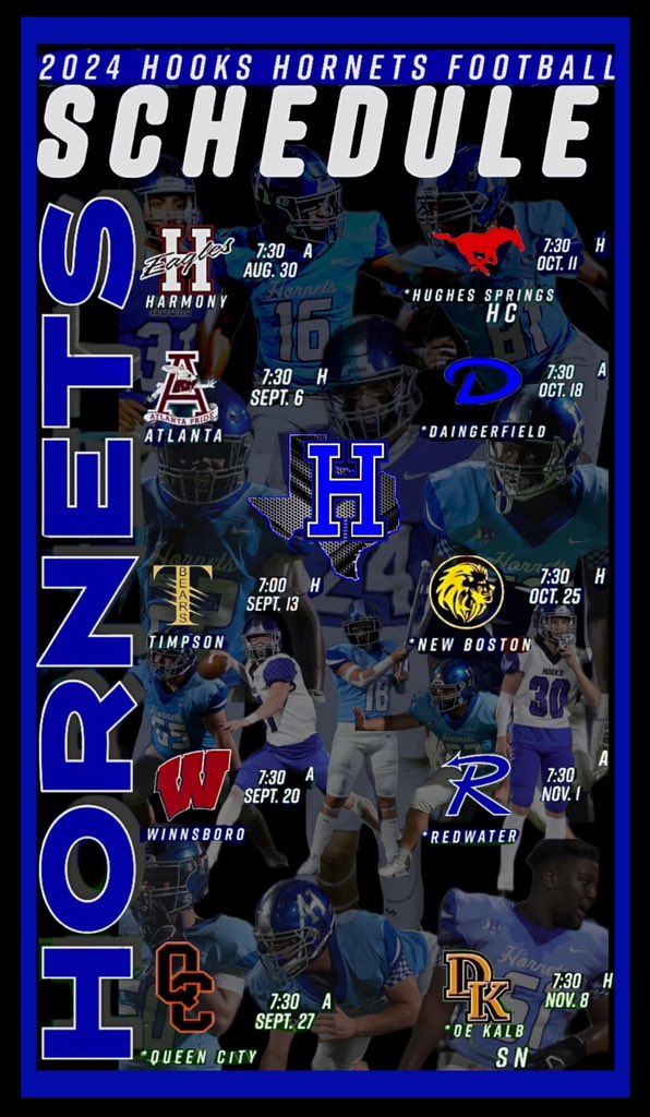 2024 Hooks Hornets Schedule