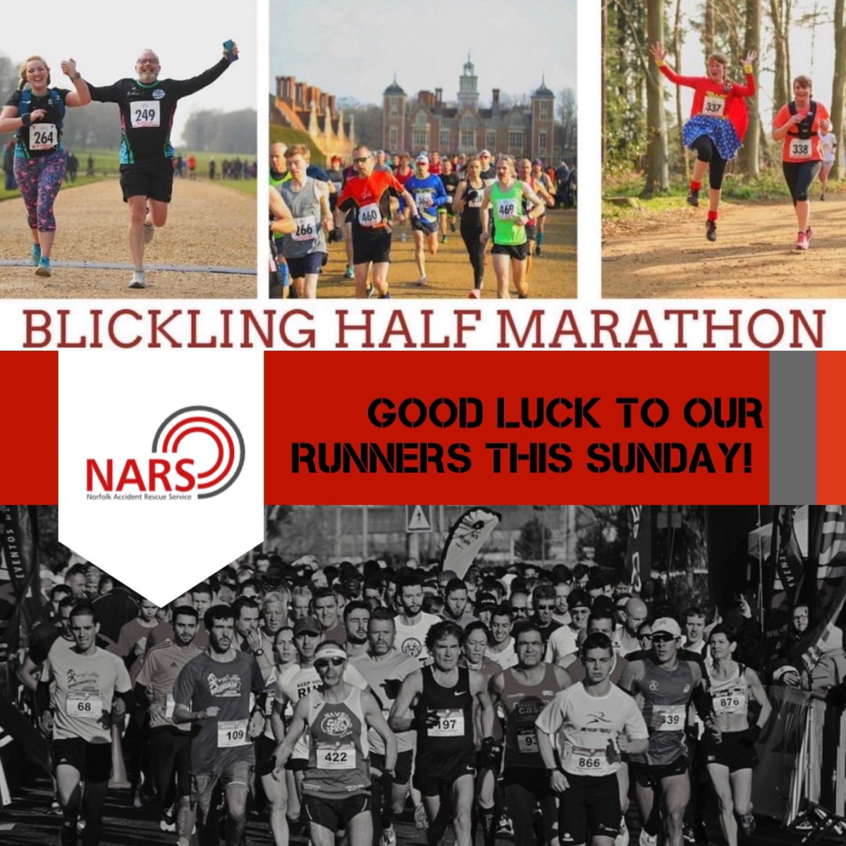 Good luck to all runners today but a special message for those running to raise money for NARS; thank you to Joe, Karan, Becks and the team at Stowen plus everyone else!