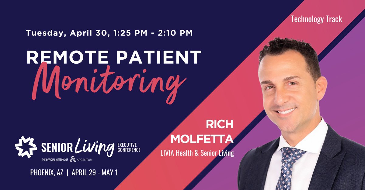 #RemotePatientMonitoring is transforming clinical outcomes in #acutecare and #skillednursing. Join Rich Molfetta to learn how to reduce re-hospitalizations and enhance quality of care.

See all of the tech sessions at #SLEC2024 here: bit.ly/3Tn1zbR

#seniorliving