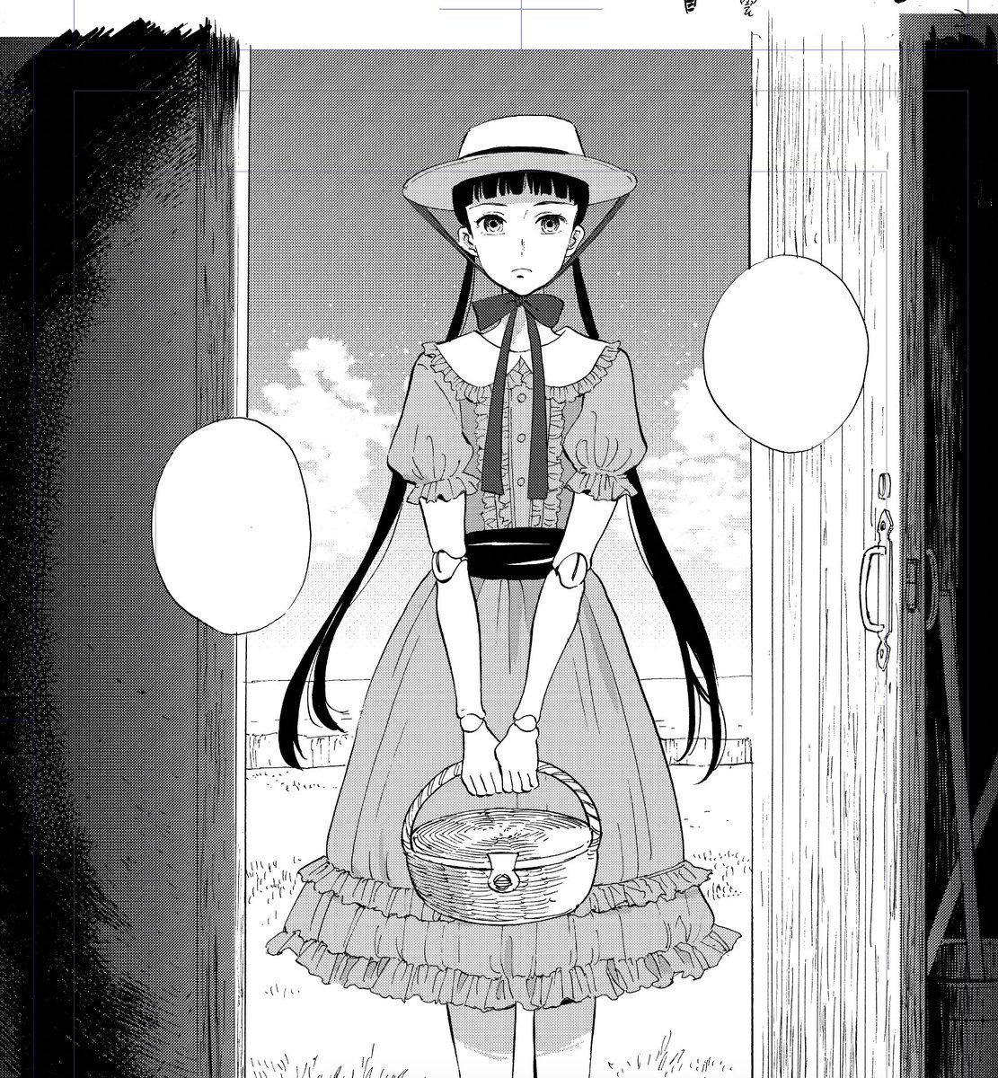 アナログでペン入れしてスキャンして2値化(白と黒の二色だけに)してからデジタルでトーン仕上げしてるんだけど、
2値化しないままトーン貼ると原稿用紙の枠線とか消しゴム跡とか残っていてアナログ原稿みたい
これはこれでいいなあ
(右は2値化したもの) 
