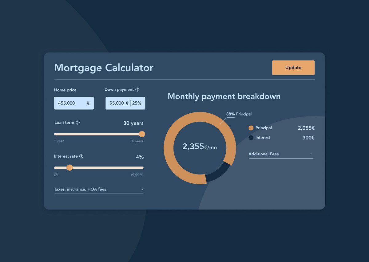life_glitched's tweet photo. Daily UI 004 - Mortgage Calculator #DailyUI #uidesign #uxdesign #UI #UX #calculator https://t.co/SeIQ8EAoFG