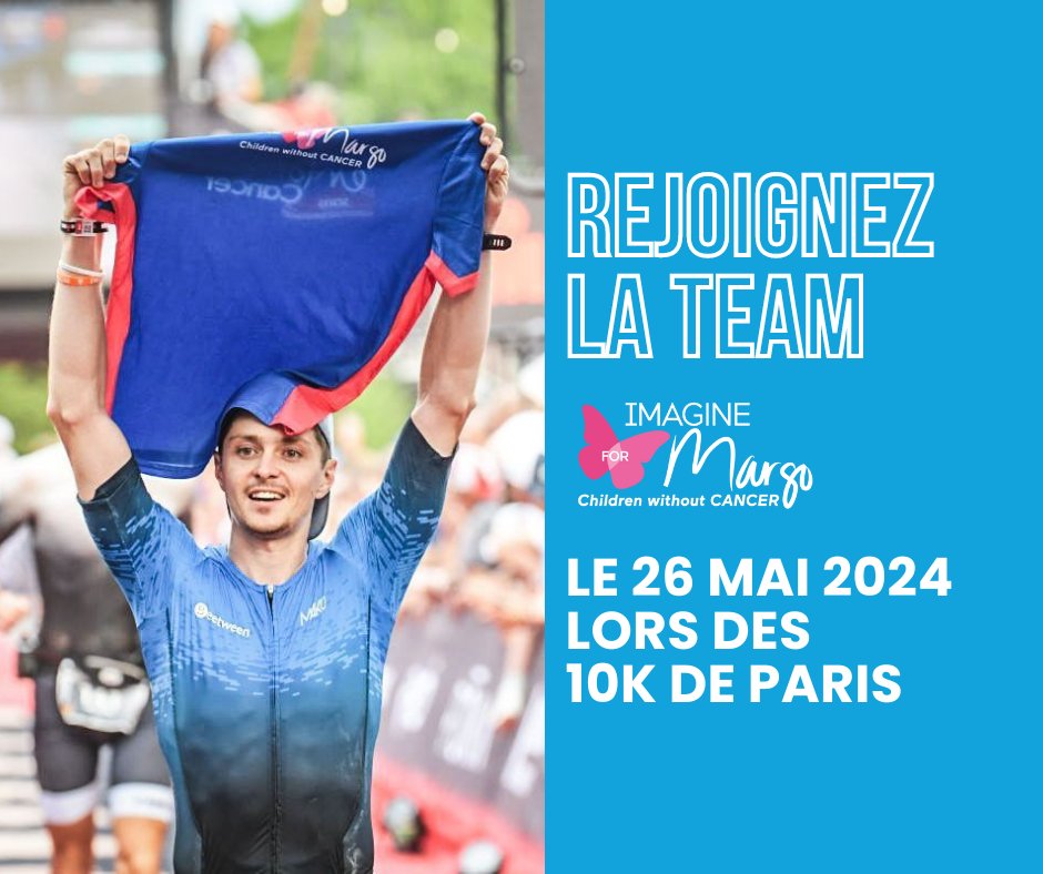 Et si vous donniez un côté #solidaire à votre 10K de Paris ? Parce que chaque pas contre les #cancers pédiatriques compte, nous vous proposons de rejoindre la #Team Imagine for Margo et de courir solidaire contre ce fléau 👇 pulse.ly/pxmxqccc0a GO, FIGHT, WIN 🦋🎗️ #Running