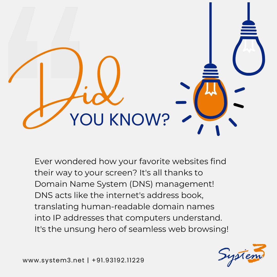 system3net's tweet image. 🌐 Did you know? 🌐

Unraveling the Web: The Magic Behind DNS Management! ✨
#DNSManagement #TechTrivia #InternetEssentials #WebDevelopment #DidYouKnow #TechFacts #DigitalWorld #InternetWizardry #ExploreDNS #TechEnthusiast