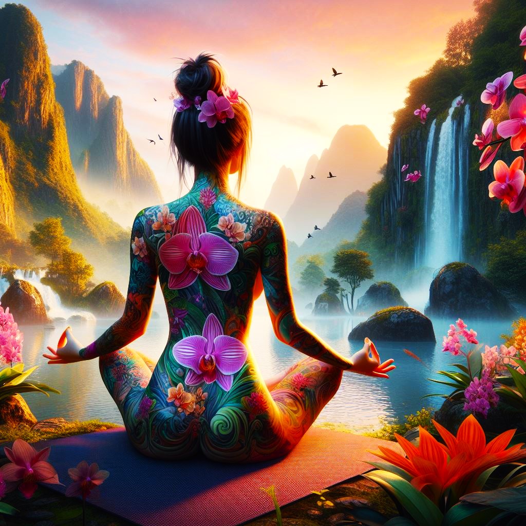 DigitalArtKyiv's tweet photo. Tattoos come to life: birds fly, flowers bloom and fantasy dances. #ArtMagic #ColorfulSoul #Dreamscape #DigitalArt #FantasyPortrait #art #ArtisticExpression #RomanticAura #BeautyInColors #ArtisticCharm #aiartwork #aiart #AIillustration https://t.co/5QVSUOBDXj