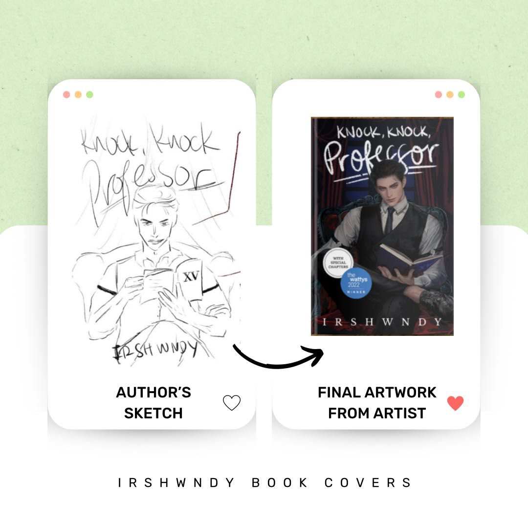 irshwndy's tweet photo. A little behind-the-scenes trivia! When I ideate for a book cover, I sketch them out first when I brief my very talented artists 🥰❤️ Yes, these are my actual sketches below 😅🖤 Thank youuu always to my wonderful artists for making my book cover dreams come to life! 📖✨ https://t.co/neFO35tBT5