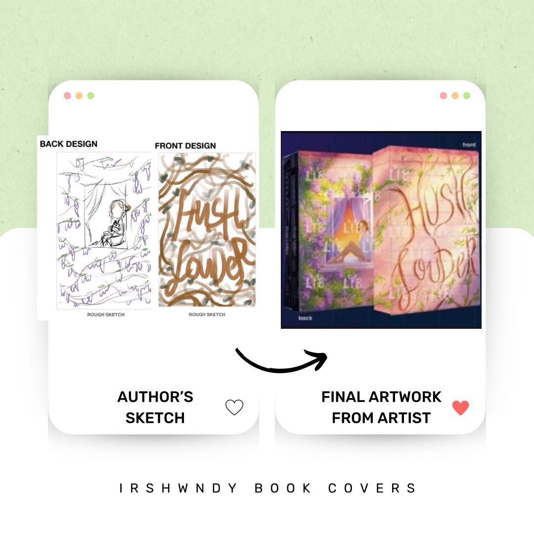 irshwndy's tweet photo. A little behind-the-scenes trivia! When I ideate for a book cover, I sketch them out first when I brief my very talented artists 🥰❤️ Yes, these are my actual sketches below 😅🖤 Thank youuu always to my wonderful artists for making my book cover dreams come to life! 📖✨ https://t.co/neFO35tBT5