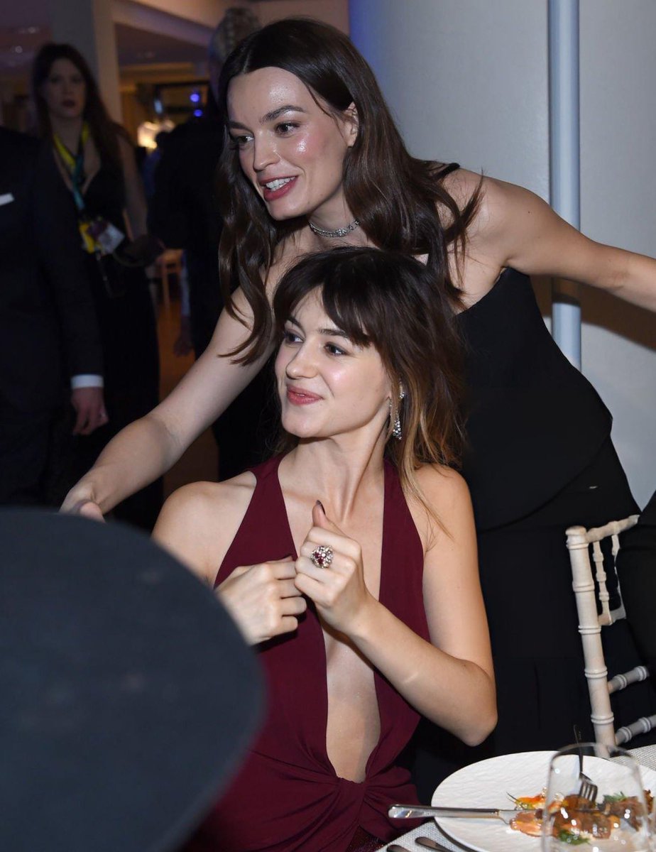 Emma Mackey with Daisy Edgar-Jones during post-ceremony dinner at the #EEBAFTAs