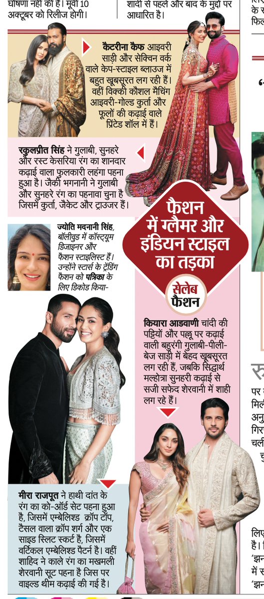 Fashion Decoding for Hindi Daily #rajasthanpatrika 
  
#JyotiMadnaniSingh #fashiondecode #fashionexpert #costumedesigner #fashionstylist #sahidkapoor #MiraRajput #MiraRajputKapoor #katrinakaif #vickykaushal #jackiebhagnani #RakulPreetSingh   #kiaraadvani #Kiara #siddharthmalhotra