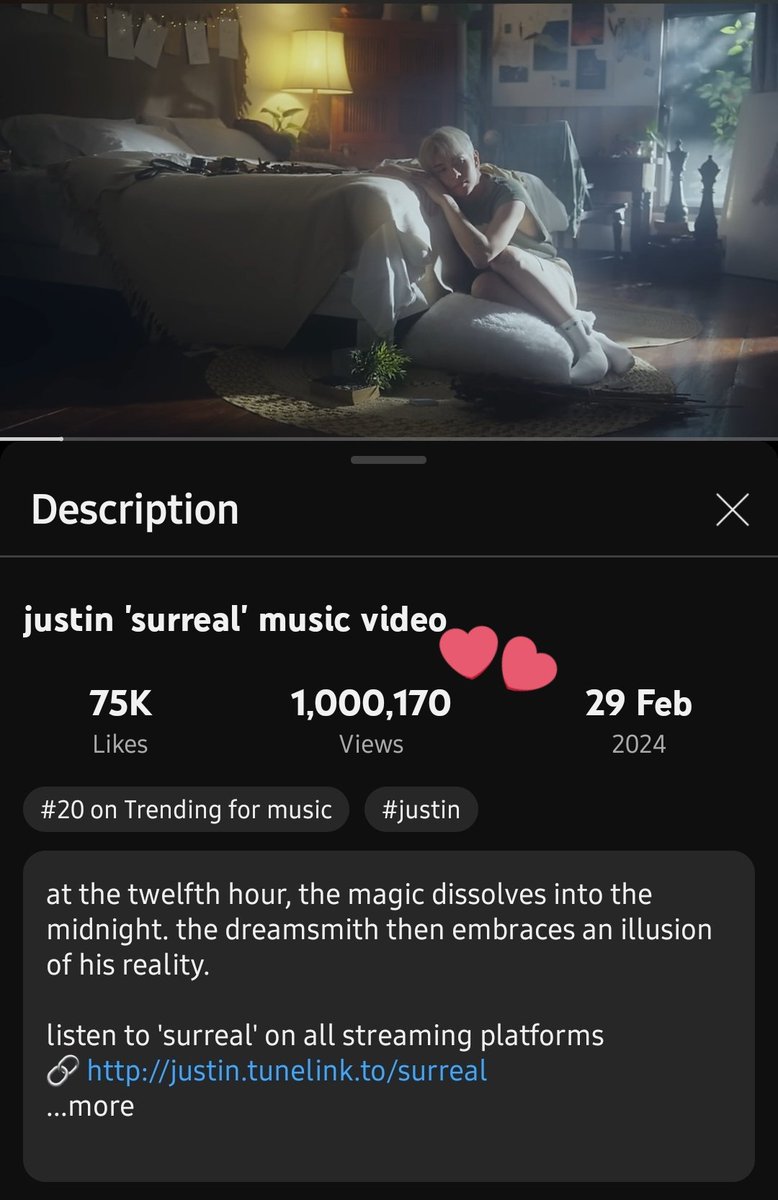 Congratulations bunso!!!! Happy 1M panganay 'surreal' 😭😍🥹 @justintdedios #justin #surreal1Mviews #surreal