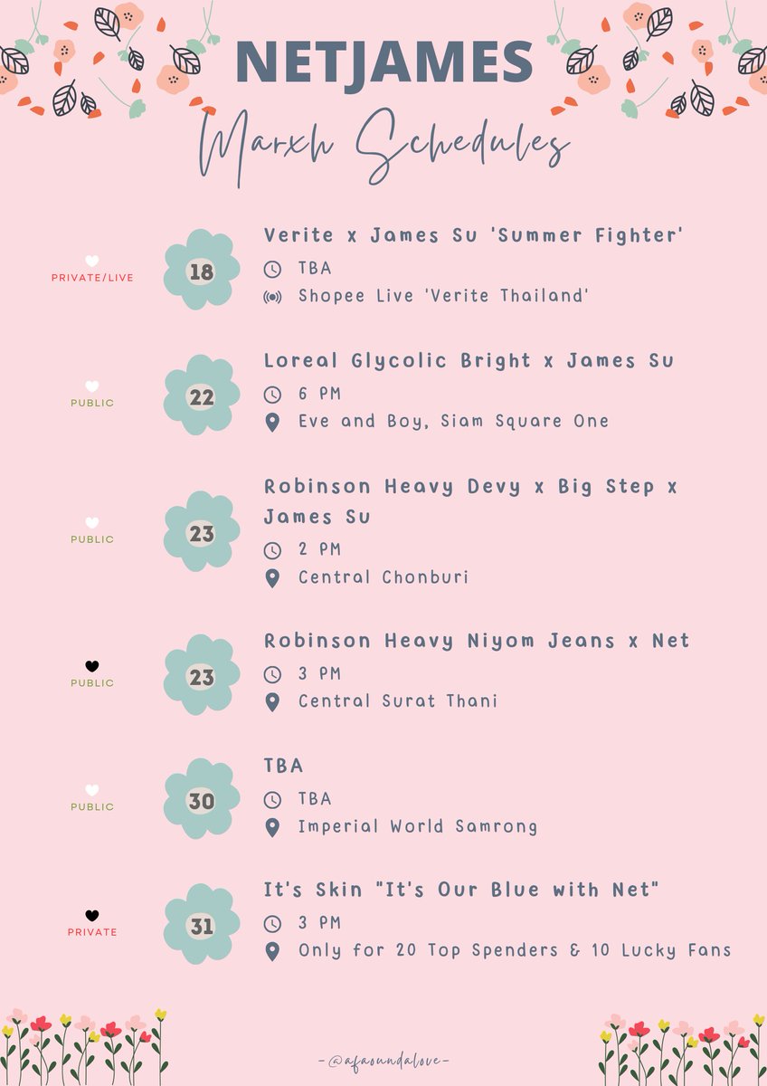 afaoundalove's tweet photo. #ScheduleOfNetJames - March [UPDATED]

• 18 🤍
-> Verite x James Su 'Summer Fighter'
* Time TBA
* Live on Shopee Live 'Verite Thailand'
https://t.co/ODoI2ItHGJ https://t.co/T7kVXJv62E