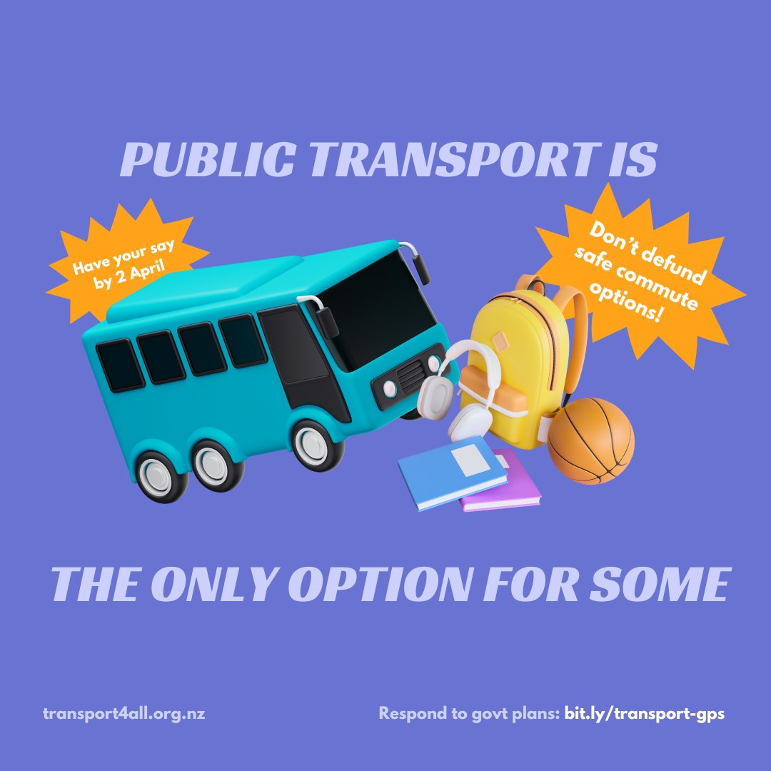 <a href="/thefutureisrail/">The Future Is Rail</a> <a href="/WomenInUrbanism/">Women in Urbanism Aotearoa</a> <a href="/FreeFares4NZ/">Free Fares</a> @all_aboard_akl Transport &amp; climate advocates strongly oppose the proposed policy. It goes against all evidence for a more reliable, efficient, safe, and affordable system. We need everyone to make a submission before 2 April so that we can re-route quickly ⤵️
transport4all.org.nz