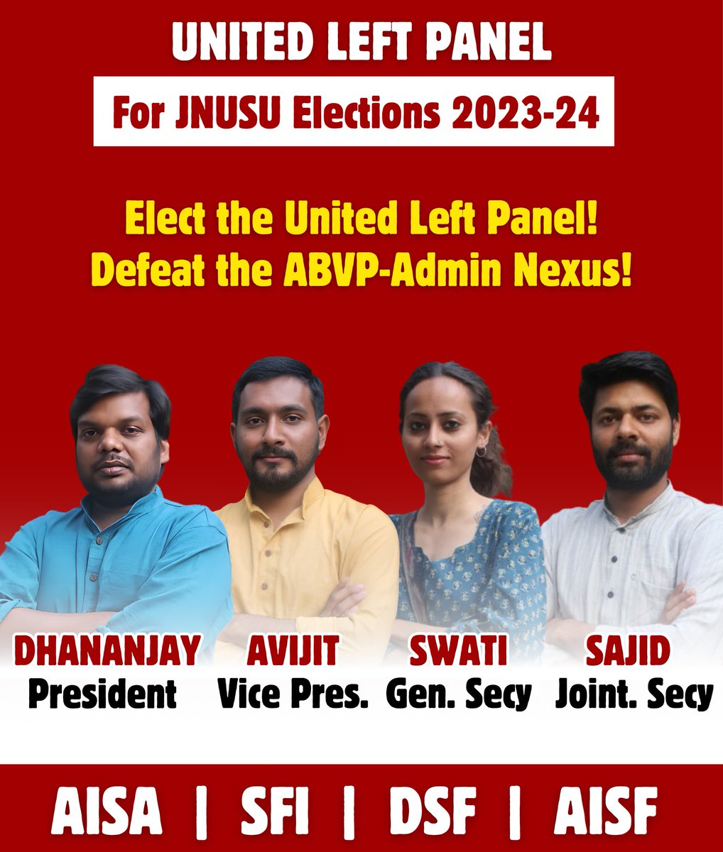 Onwards to JNUSU elections! 
Left Unity Long Live! @sfijnuunit