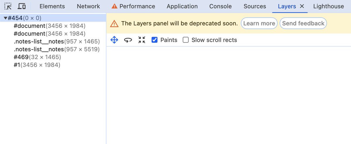 The @ChromeDevTools Layers panel will be deprecated soon 😭

#DevTools #PerfTools #WebPerf