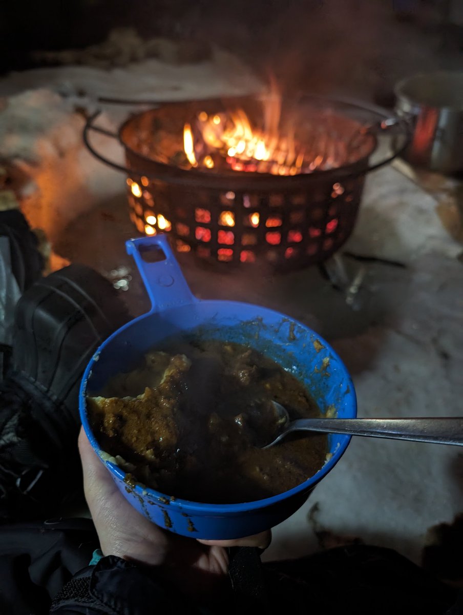 Our chef Lucas went from Michelin star restaurants in Vienna to one pot wonders in the Arctic Circle. He prepared soups at lunch and provided a hearty diet of reindeer and moose stews. No easy when you're travelling 130miles across Arctic land in -20 weather