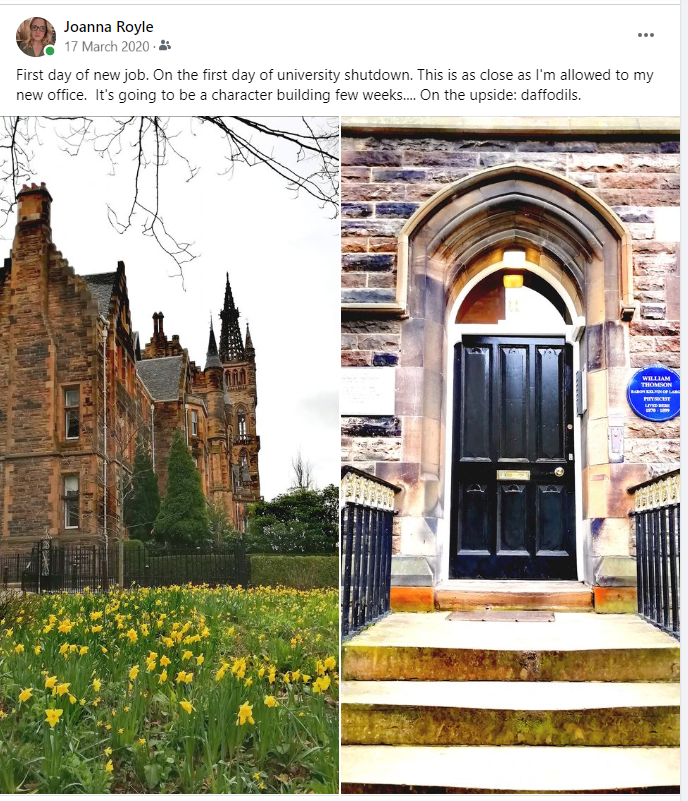 Happy 4 years as a researcher developer to me! Starting on the first day of lockdown was a bit of a rollercoaster, but it has been the best professional decision I ever made. #TeamUofG