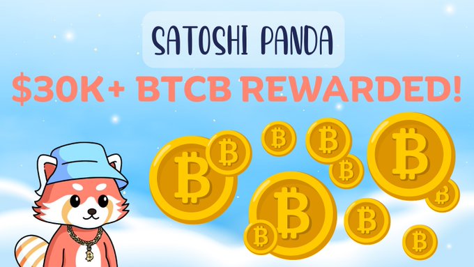 @satoshipandaio @BitMartExchange Over $30K in #Bitcoin upcoming distribution by our smart contract to $SAP holders! 🥳 Next stop: $100K in rewards, then $1M in BTC rewards! Join us: airdrop-satoshipanda.io Sign in by connecting your wallet and cover gas fee