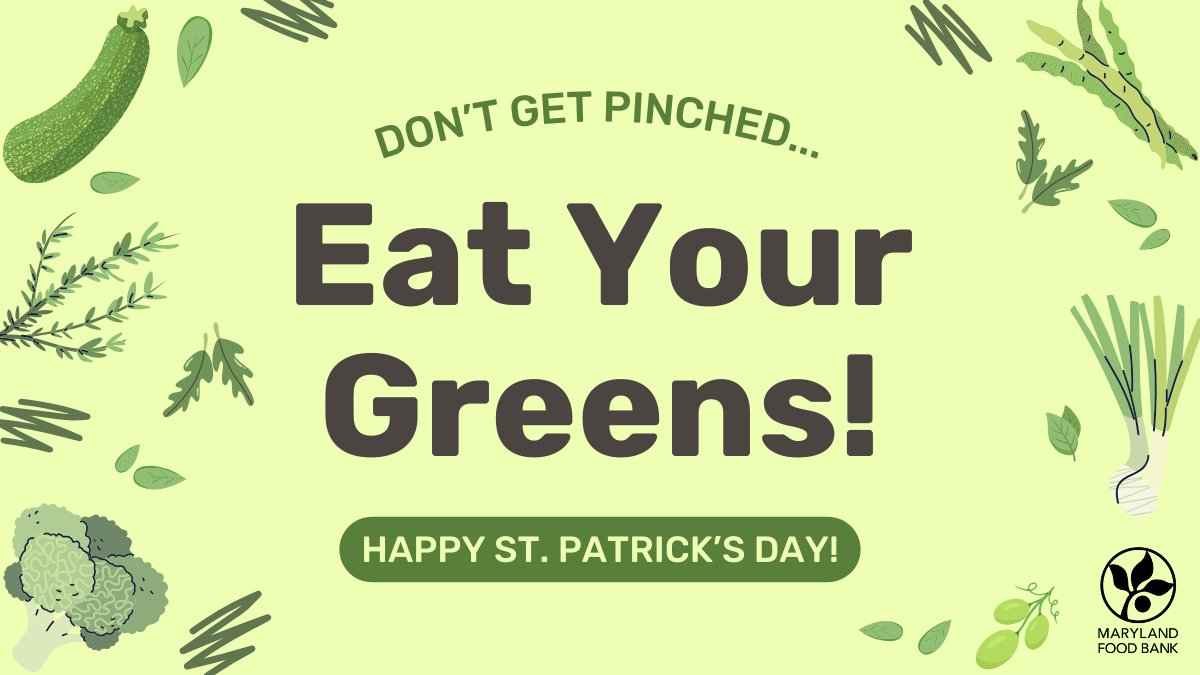 We're just looking out for you. Happy St. Patrick's Day!☘️ #StPatricksDay #MarylandFoodBank