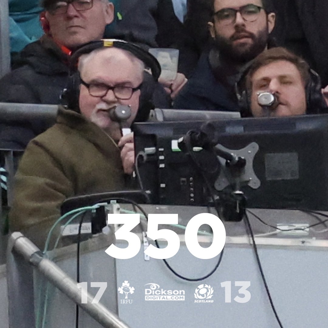 This deserves a post - 👏👏👏 huge congratulations to Jim Neilly for commentating on his 350th Test match yesterday for @BBCSPORTNI an achievement #suftum🔴⚪️⚫️