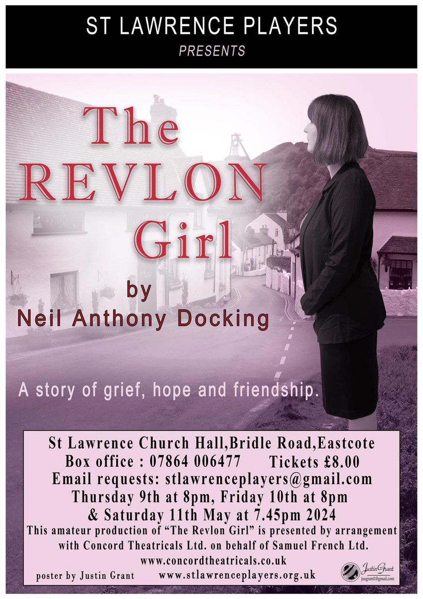 St Lawrence Players are looking forward to bringing you their latest production - TheRevlonGirl- a story of grief, hope and friendship. Tickets for all performances available now from our box office. We hope to see you there ! #AmateurTheatre #AmDram #Eastcote #TheRevlonGirl