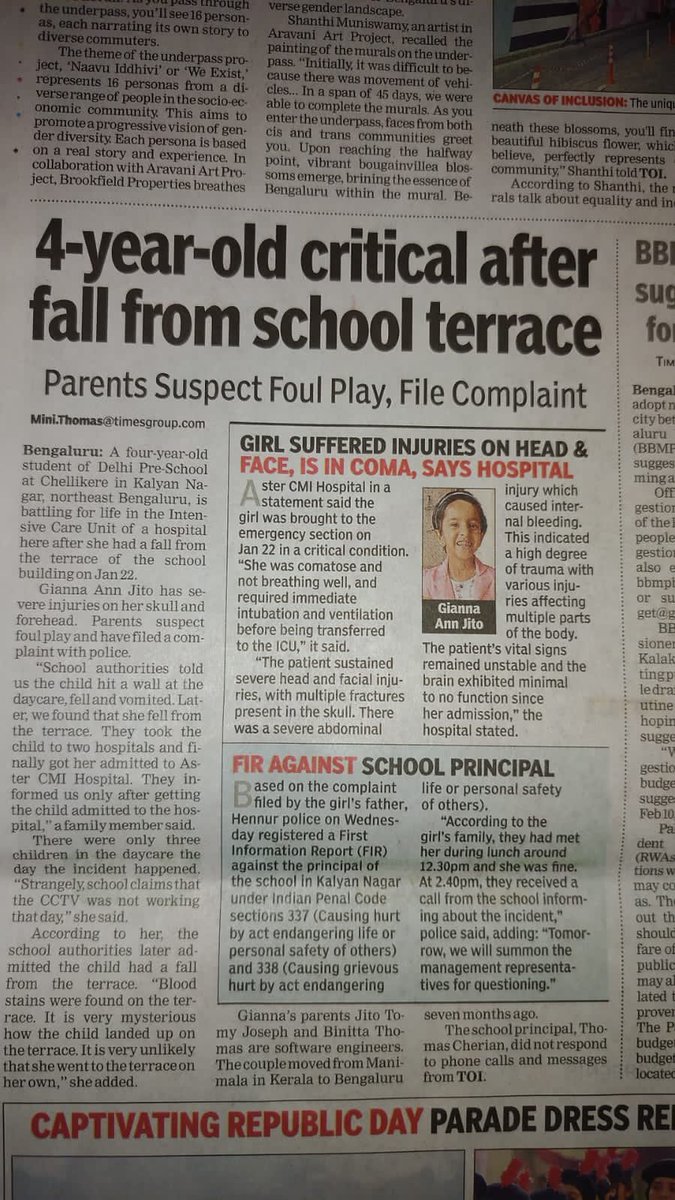 khyatigoswamy's tweet photo. 4year old died on 25th Jan 24 no school authority is cooperating we suspect murder kindly pay attention and give us justice #justiceforgiannaPMO @Tejasvi_Surya @BJPKarnataka @BJP4India @CMofKarnataka @jitotomyjoseph https://t.co/3Qiho0FgAk
