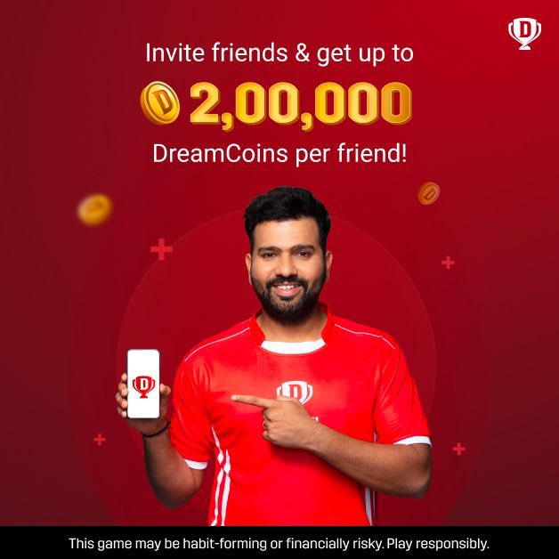 🌟 Exciting News from Dream11! 🌟

Ready to score BIG? 

Introducing our NEW Referral Program! 🚀 Refer friends and earn up to 2 Lakh DreamCoins + exclusive discounts. 🎉 Track your earnings and see your DreamCoins stack up!

Start your journey: dream11.onelink.me/TJnW/dcxja5c1

#dream11