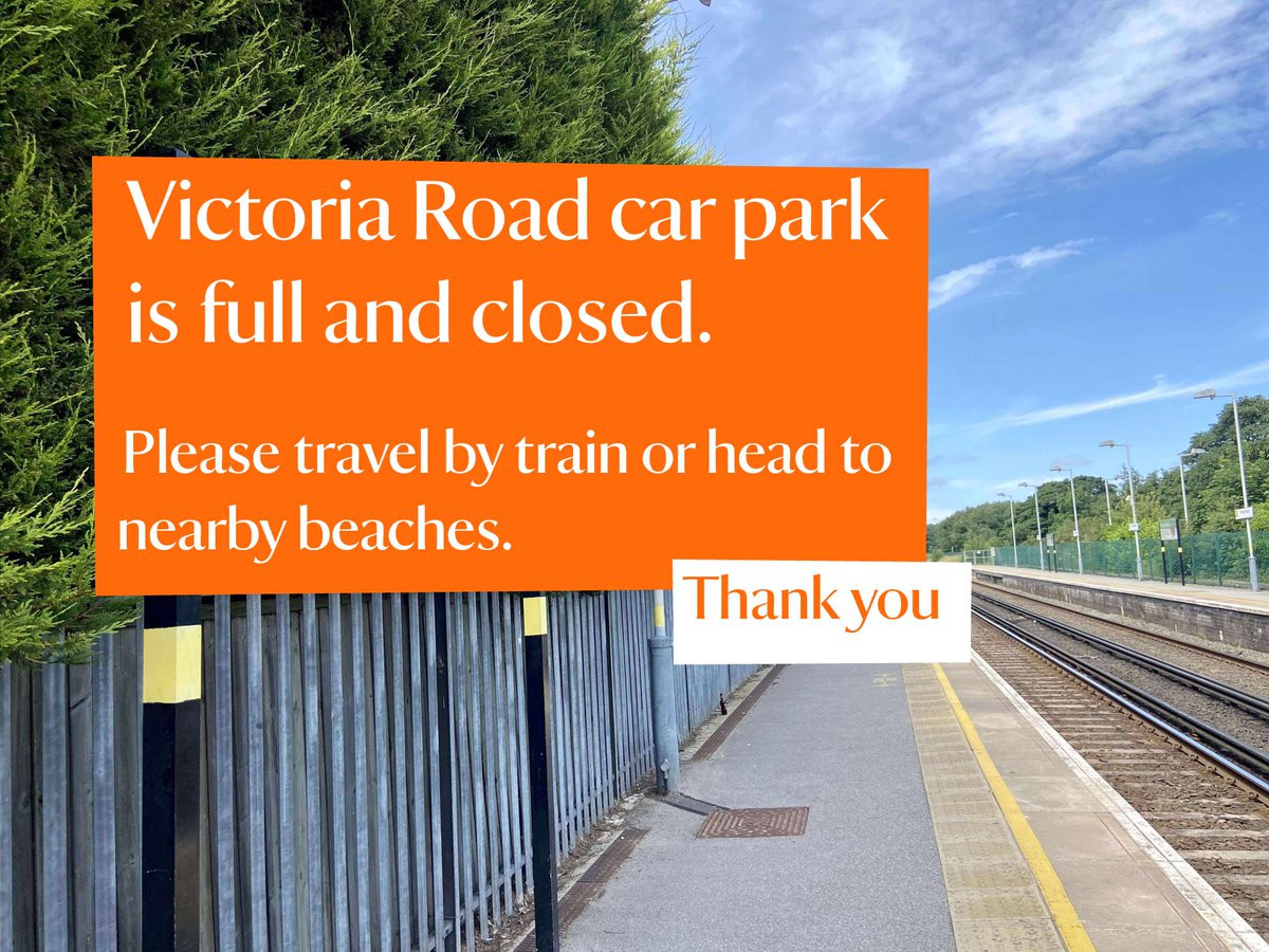 Victoria Road car park is full and closed. Lifeboat Road car park is filling up quickly. Please travel by train or head to nearby beaches. 🚆 Train times bit.ly/41KRd85 🏖 Sefton beaches bit.ly/3PJfBBC 🏖 Wirral beaches bit.ly/3PInB5Q Thank you.