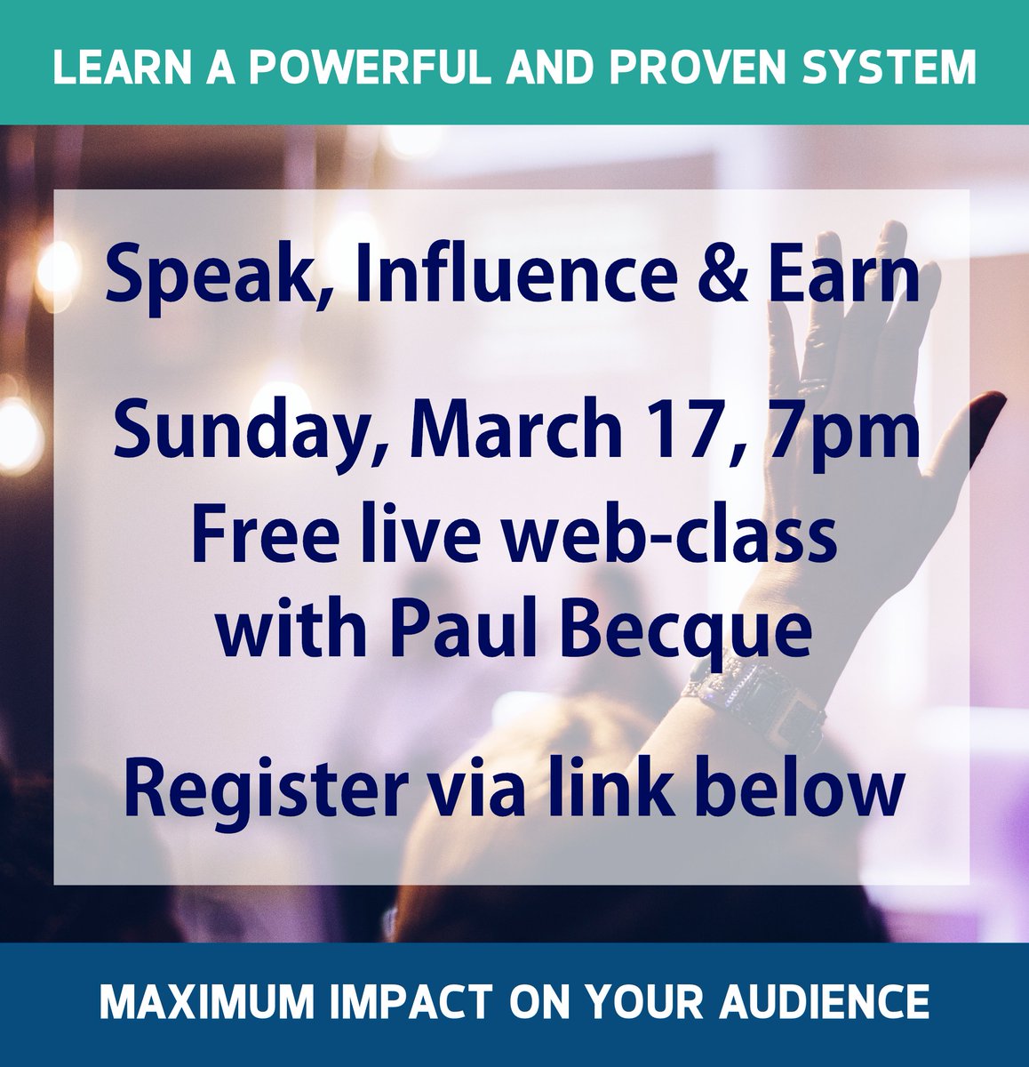 Amp up your presentations, from a snappy 3-minute pitch or a comprehensive 3-day workshop, all while feeling at ease and brimming with confidence! Join my FREE webinar, "Speak, Influence, and Earn," happening tonight! Sunday, March 17, at 7 PM! 🎉
bit.ly/freetraining24… #speaker