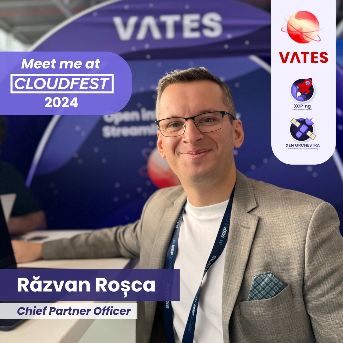 Razva's tweet photo. 🎡 Excited to join #CloudFest2024 at Europa-Park, Germany!
🤝 If you're curious about expanding your #virtualization stack or exploring #VMware migration opportunities, let’s meet up!
💼 Find me at Booth H20 to discover how #Vates can revolutionize your infrastructure. 🚀 https://t.co/Ha4L00tEFL