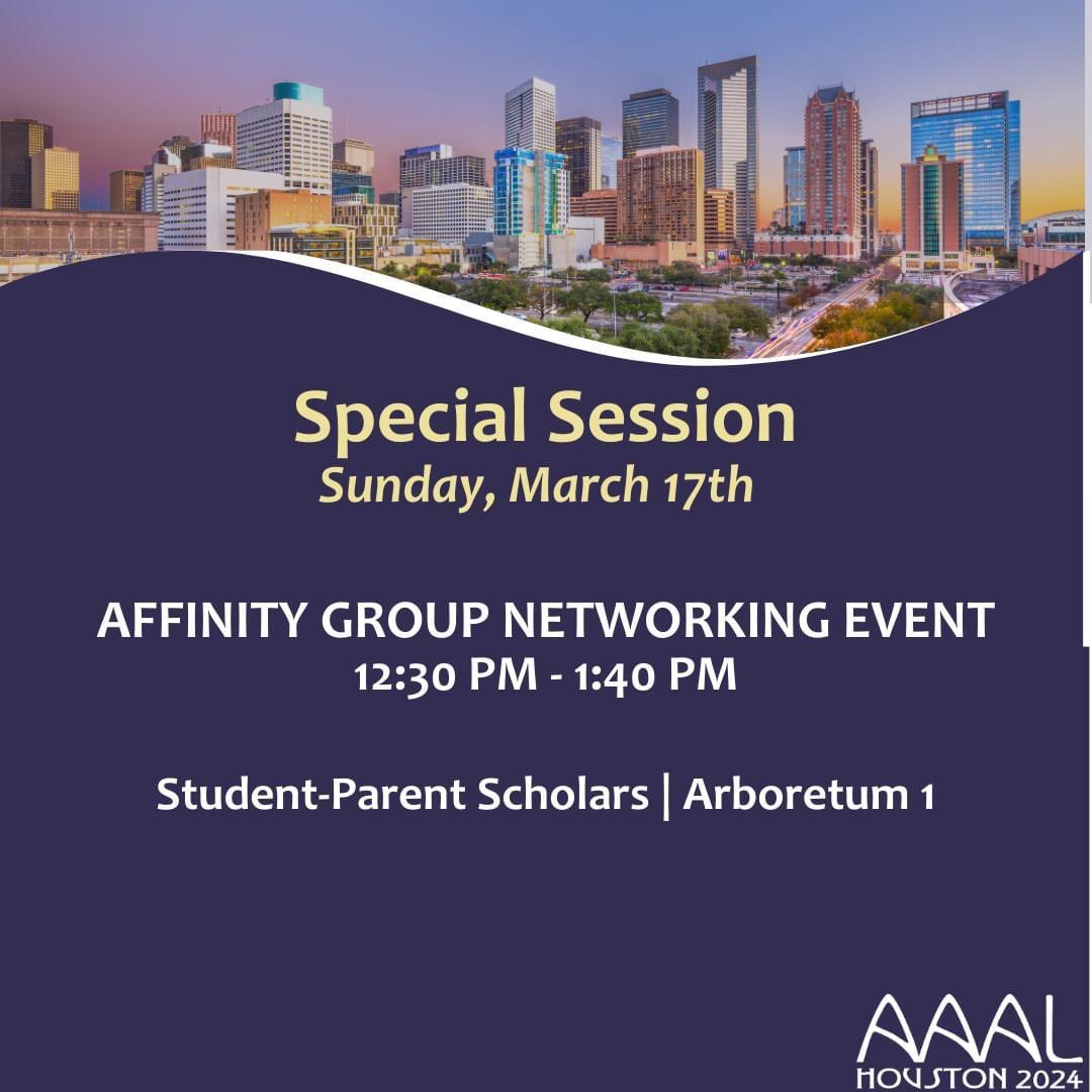 SadiaShad1's tweet photo. I’ll be facilitating this Affinity Group Networking Event for Student-Parent Scholars at 12:30 PM in Arboretum 1 (2nd Floor) today. Looking forward to seeing everyone! #AAAL2024 https://t.co/GpECzJEV2j