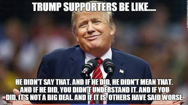 PhoenixWildish's tweet photo. And I see the magas and MSM #TrumpApologists are back at it again. 🙄 A bloodbath, he said? Don't give me that 'context' crap bc it was a (better hidden) dog whistle. That's all. And they are listening to him, still. This meme is from 2017, btw. 🤚👇👇👇 https://t.co/OwB9N6BgGh