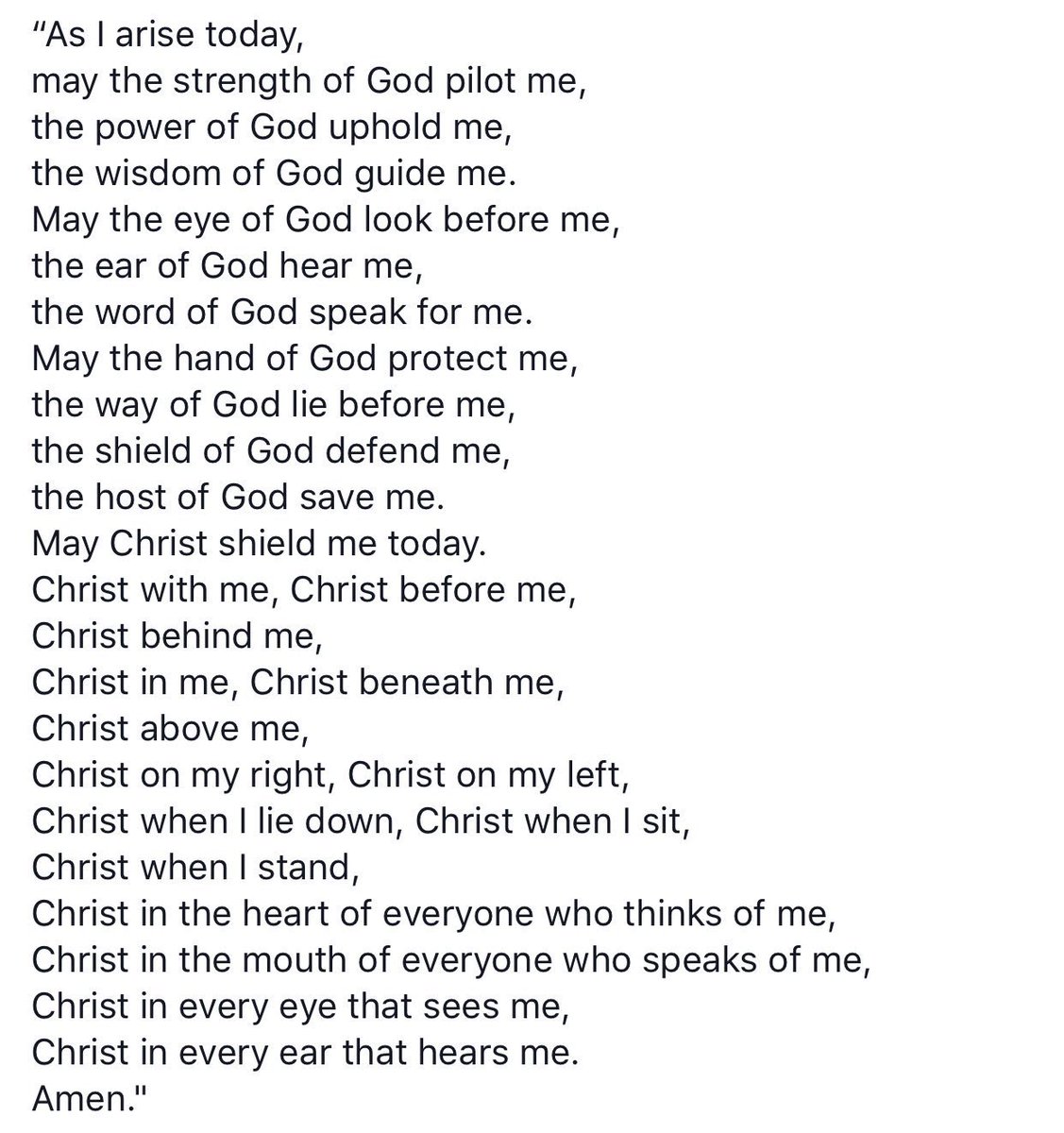 I’ll be sharing this from St. Patrick’s Breastplate prayer at our services today. #StPatrickDay