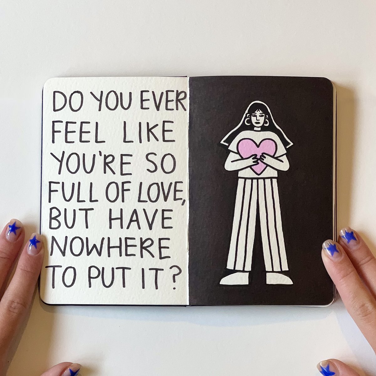 evamalleyart's tweet photo. I just deleted hinge I am FREEEEE 🤸🏻✨ ((until next week when I inevitably re-download))

something silly I drew in my sketchbook this weekend !! (1/3) https://t.co/kiqRxhTJL9