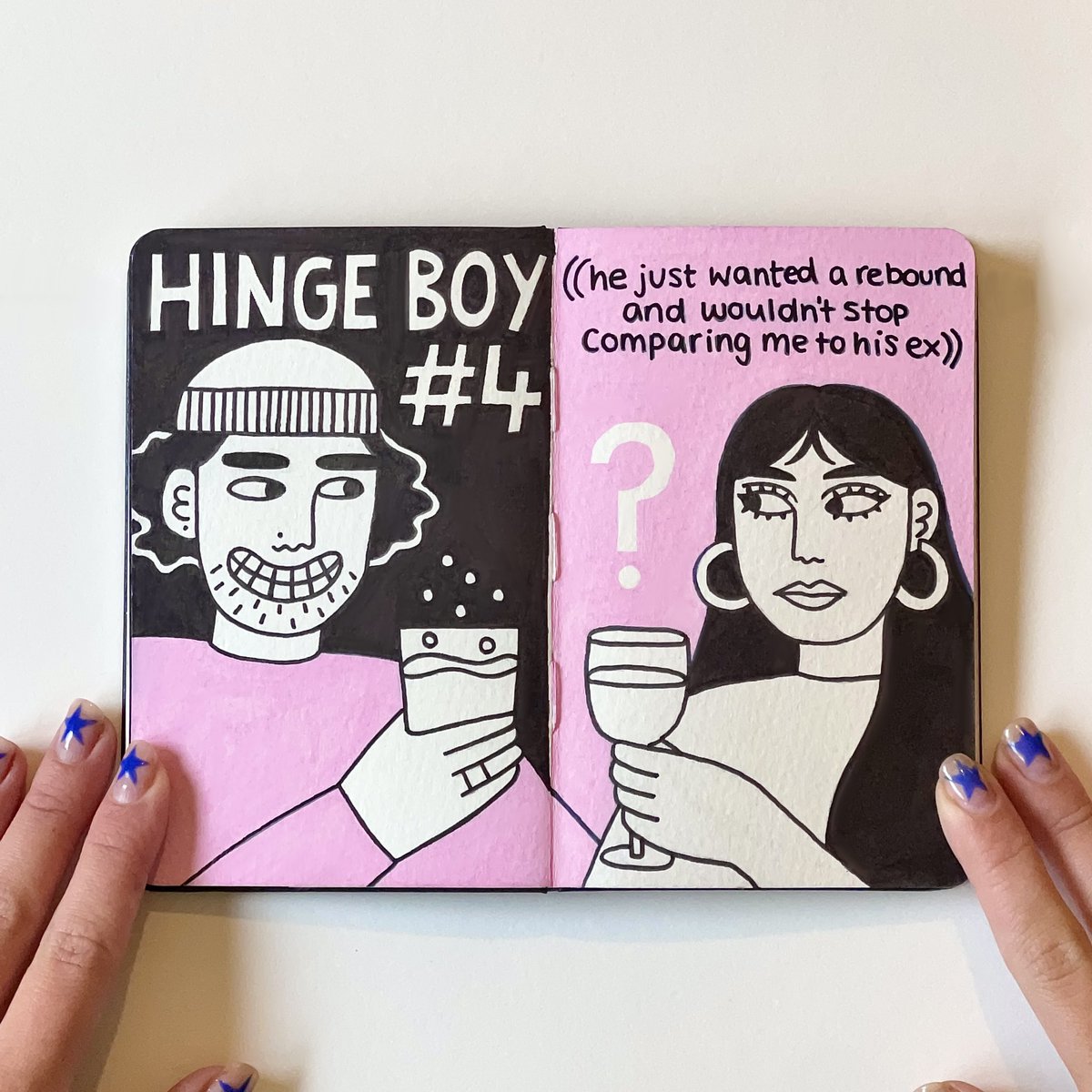 evamalleyart's tweet photo. I just deleted hinge I am FREEEEE 🤸🏻✨ ((until next week when I inevitably re-download))

something silly I drew in my sketchbook this weekend !! (1/3) https://t.co/kiqRxhTJL9