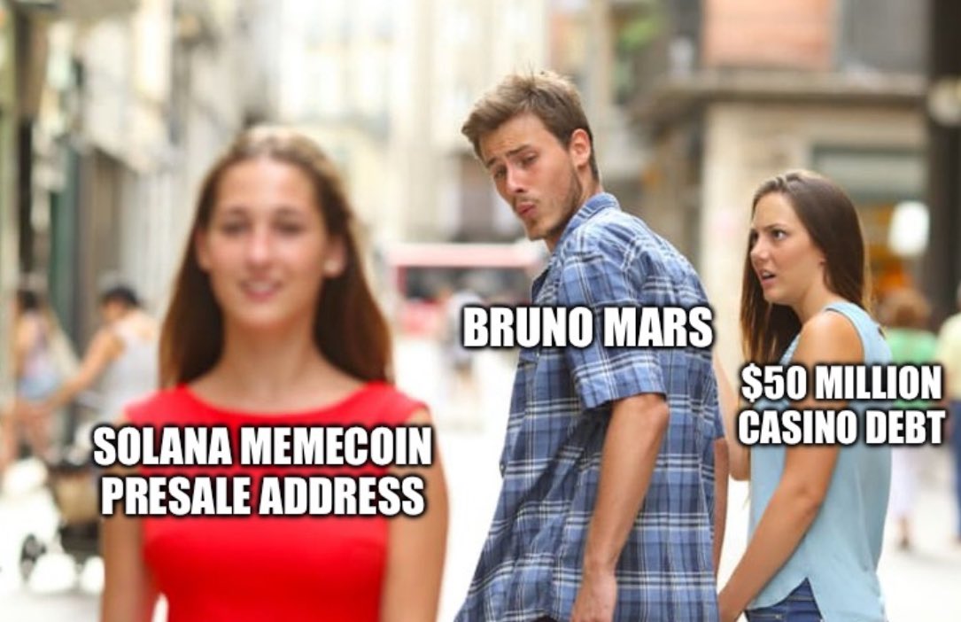 He’s gotta make it back one way or another #solana #crypto #brunomars