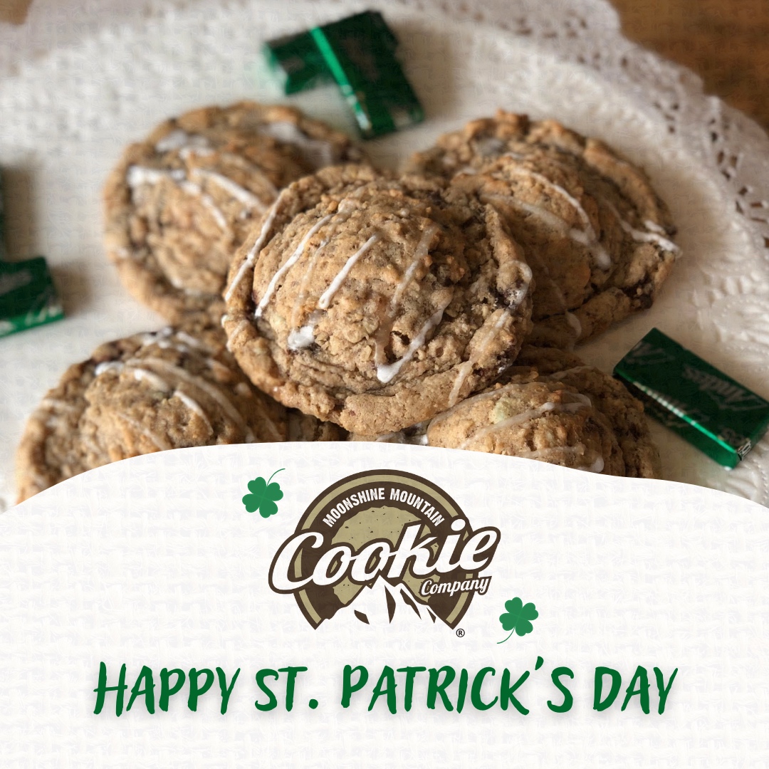 mmccknoxville's tweet photo. Happy St. Patrick's Day! 🍀 Our stores may be closed today, but luck is still on your side! Plus, should we bring back Mint Jagger? Let us know!
#stpatricksday #green #luckday #mintjagger #moonshinemountaincookies #moonshinecookies #cookies #knoxvillefood #knoxville #bestcoo... https://t.co/5L0xeLq7Ih