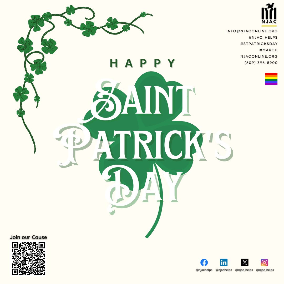 🍀 Happy St. Patrick's Day, everyone! 🍀 

#StPatricksDay #enddomesticviolence #endsexualviolence #reintegration #hivaidsawareness #housingfirst #communityresource #nonprofit #newjersey #njac_helps