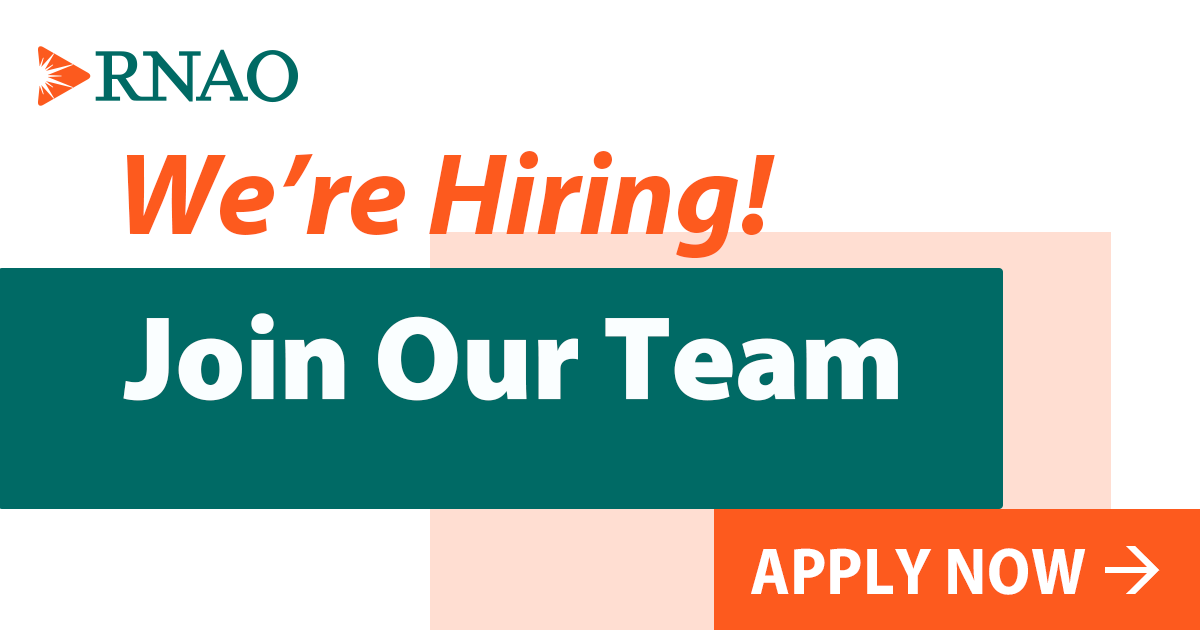 Want to work at RNAO? This is your chance! Roles include: ➡️Guideline development methodologist ➡️Implementation Specialist - Mat Leave ➡️LTC BP Implementation Coach ➡️Implementation science manager 🚨Application deadline is April 30 — apply now: RNAO.ca/about/careers