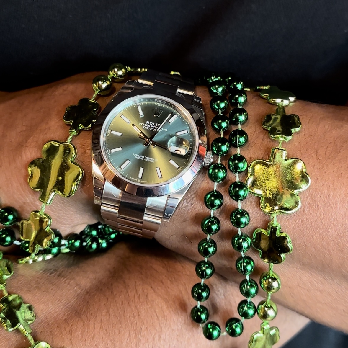 Test your luck this St. Patrick's Day! ☘️ Enter to win this lucky green Rolex and support cancer patients while doing it. ⁠ ⁠ See if you're the lucky one at bit.ly/Rolex2023 👀 #HappyStPatricksDay