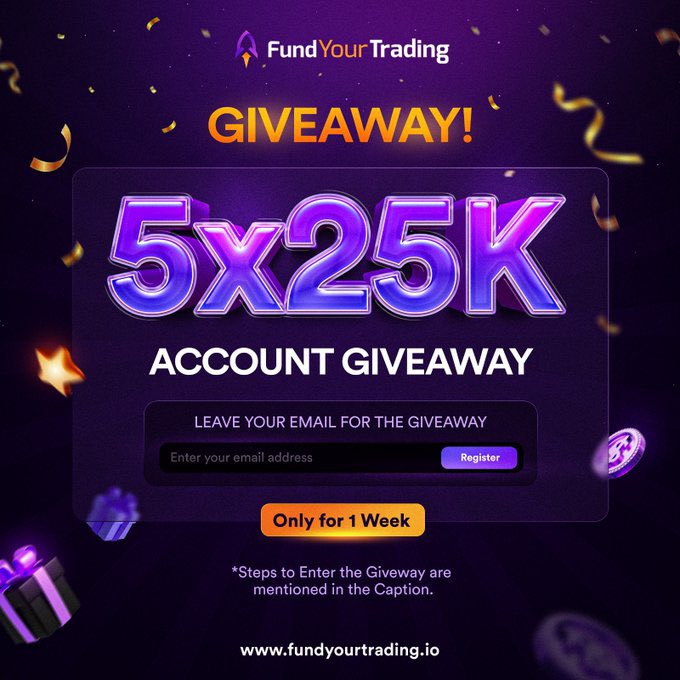 Bryan_Og2's tweet image. 🎁Giveaway Giveaway Giveaway🎁

          5x 25k Prop account giveaway 

To enter:

1. Sign up at FundYourTrading.io

2. Follow @fundyourtrading, @EuanCEO @tomdici @Bryan_Og2 

3. Tag 3 Traders 

4. Like and Retweet this Post

5. Also follow @Temidire_right @forttunee_…