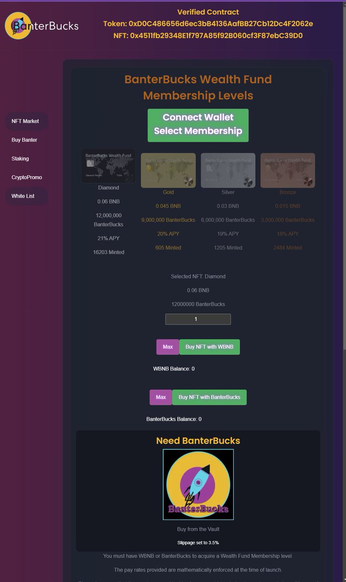 Next week 3 parts of the <a href="/BanterBucks/">BanterBucks || invest in your future with #Web3</a> ecosystem go live.

#Boosted #Yield #Staking
#CryptoPromo via our <a href="/CryptoPromo2024/">Crypto Promotion Services by BanterBucks</a> 
#WhiteList which means #Airdrops 

From all promoted projects working with us.

Complete the scavenger hunt to get a WL spot

First task follow