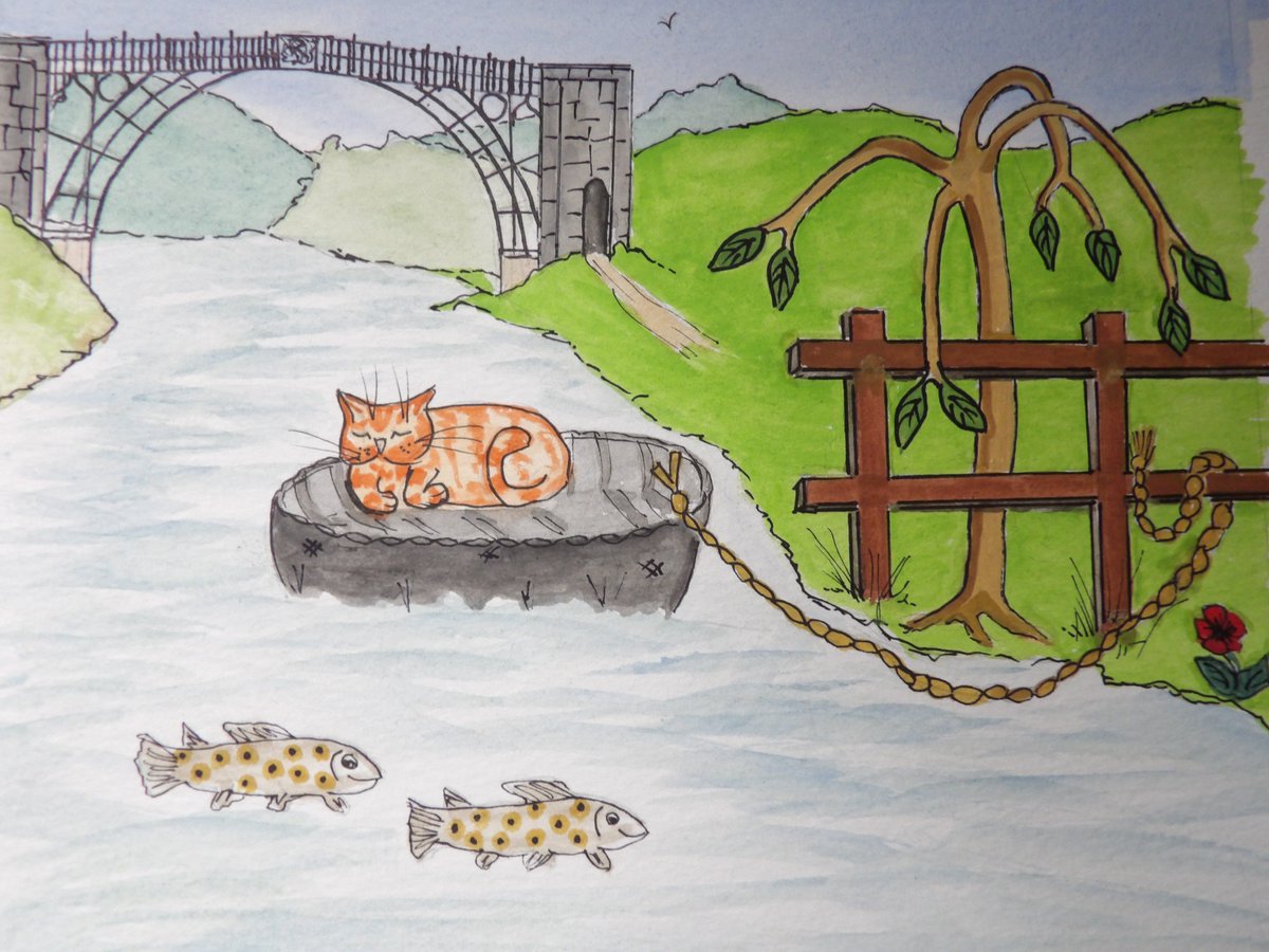 DiPerryBlake's tweet photo. My latest project, hoping to get my children's book 'The Cat and the Coracle out soon. 
 I was working with my mom who had started the illustrations but she sadly passed away before she finished them so now working with a good friend who has helped me and I am thrilled with them. https://t.co/5yNkC3g2At