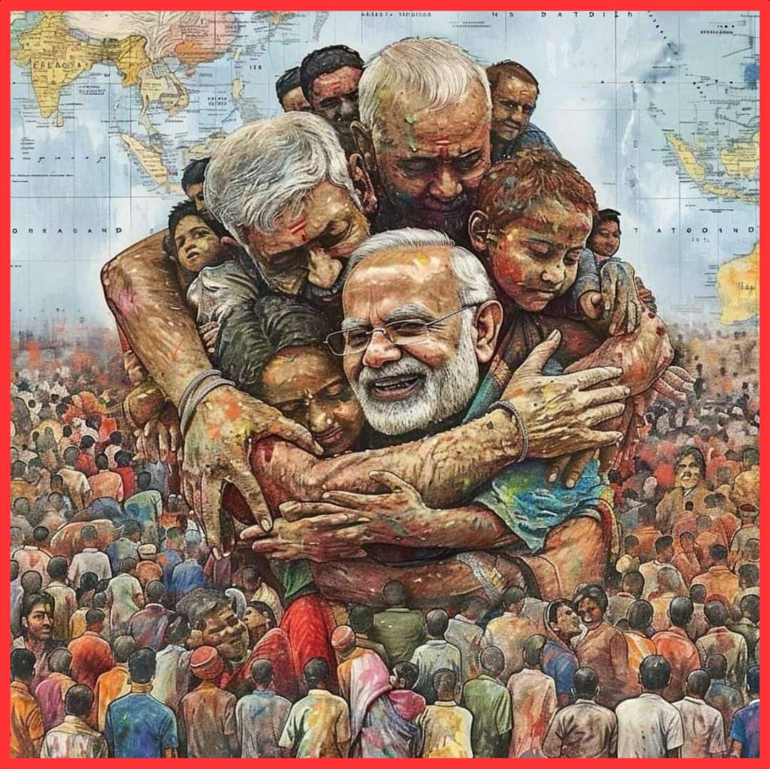 sriperumalmedia's tweet photo. 🇮🇳🇮🇳🇮🇳
 ஓவியர் யாரென்று தெரியவில்லை, ஆனால் அவருக்கு சல்யூட்.  
ஓவியத்தின் தலைப்பு...
"நாங்கள் மோடியின் குடும்பம்"
@narendramodi 
@NaMoInTamil https://t.co/37jnMRE5UF